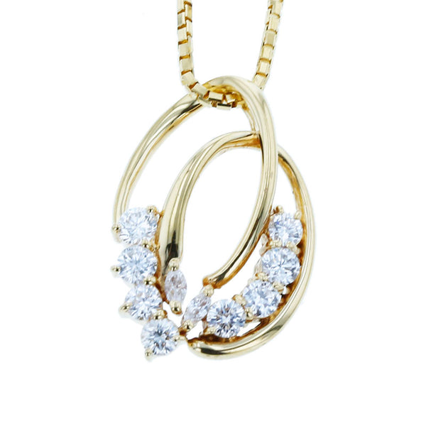 K18YG イエローゴールド ダイヤ0.87ct ネックレス レディース 【中古】