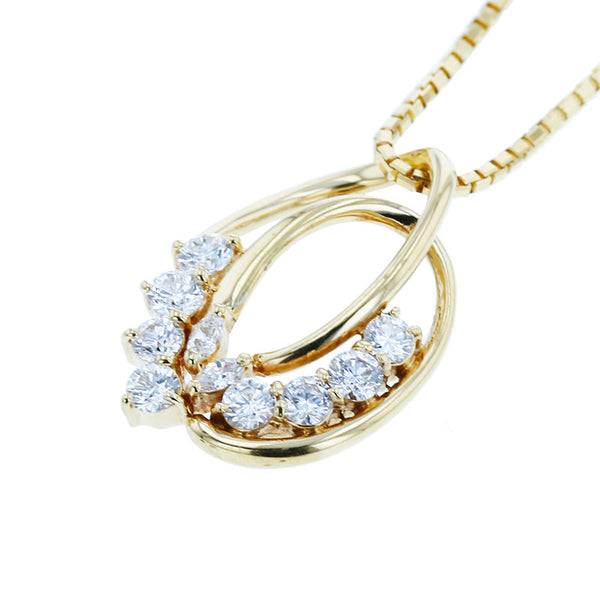 K18YG イエローゴールド ダイヤ0.87ct ネックレス レディース 【中古】