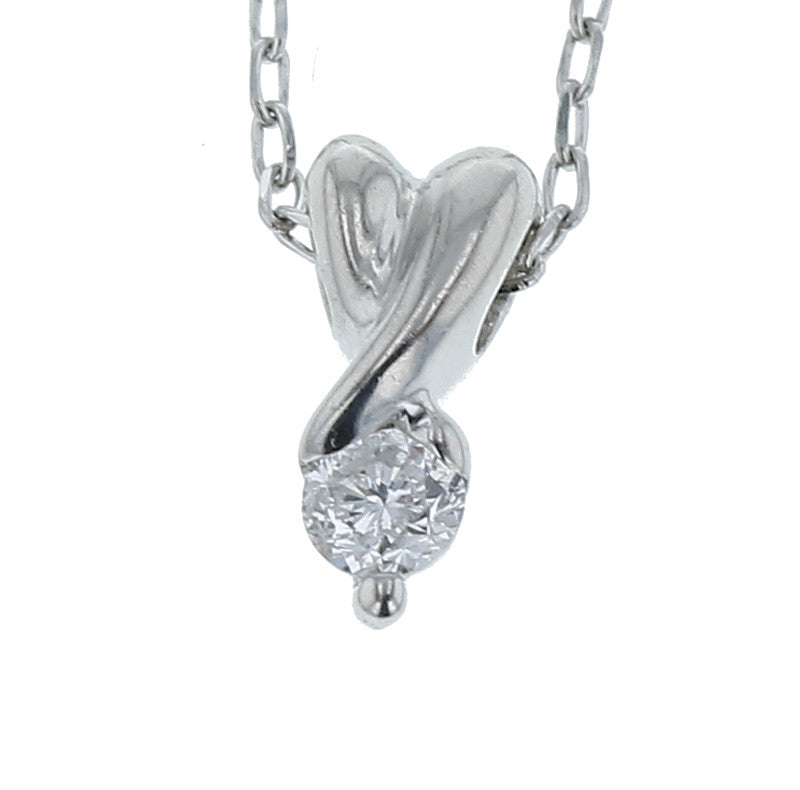 Pt900 プラチナ Pt850 プラチナ ダイヤ0.12ct ネックレス レディース 【中古】