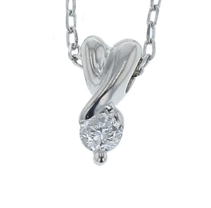 Pt900 プラチナ Pt850 プラチナ ダイヤ0.12ct ネックレス レディース 【中古】