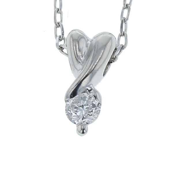 Pt900 プラチナ Pt850 プラチナ ダイヤ0.12ct ネックレス レディース 【中古】