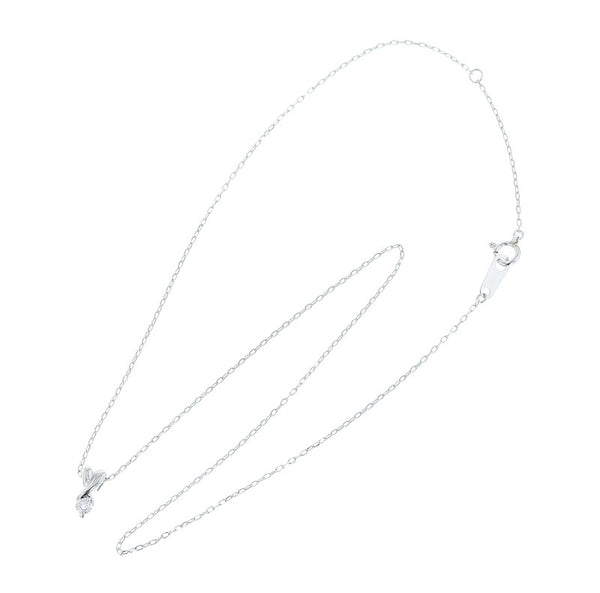 Pt900 プラチナ Pt850 プラチナ ダイヤ0.12ct ネックレス レディース 【中古】