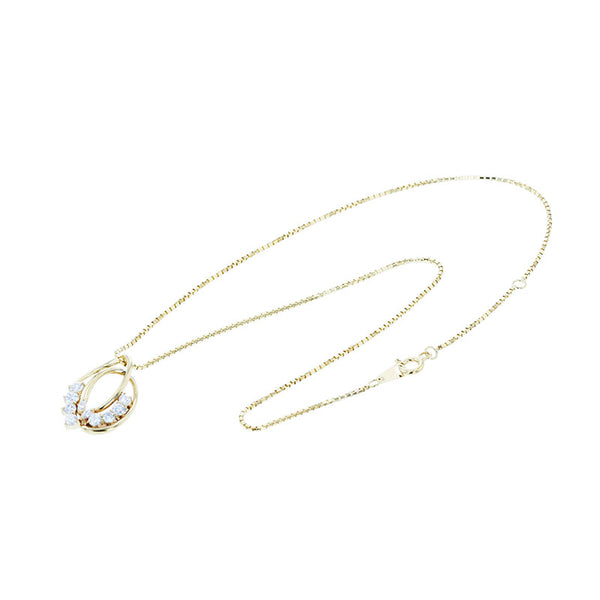 K18YG イエローゴールド ダイヤ0.87ct ネックレス レディース 【中古】
