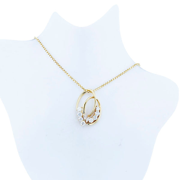 K18YG イエローゴールド ダイヤ0.87ct ネックレス レディース 【中古】