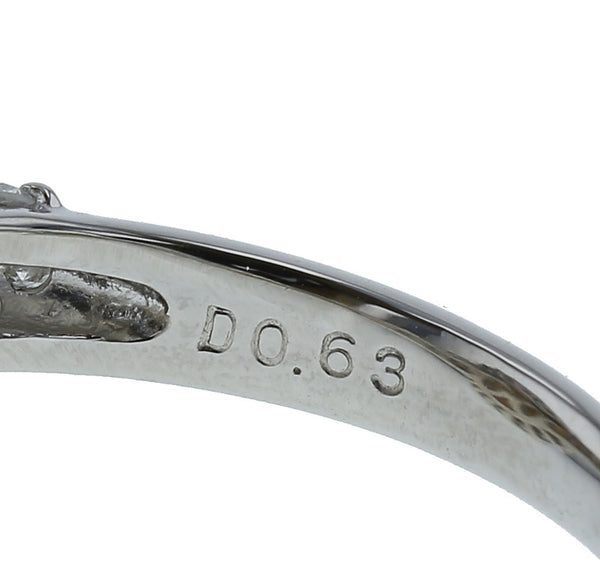 Pt900 プラチナ 白蝶パール10.5mm ダイヤ0.63ct リング 指輪 レディース 16号 中古