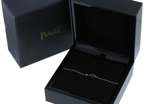 ピアジェ K18PG ピンクゴールド ラピスラズリ5mm ダイヤ ポセション ブレスレット レディース PIAGET 中古