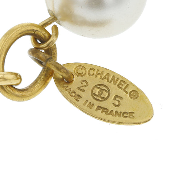 シャネル メッキ パール12mm パール ここマーク ネックレス レディース CHANEL ２ ５刻印 中古