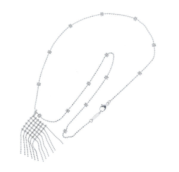 ティファニー フラワー チェーン シャンデリア フリンジ K18WG ホワイトゴールド ネックレス  TIFFANY&Co. 中古