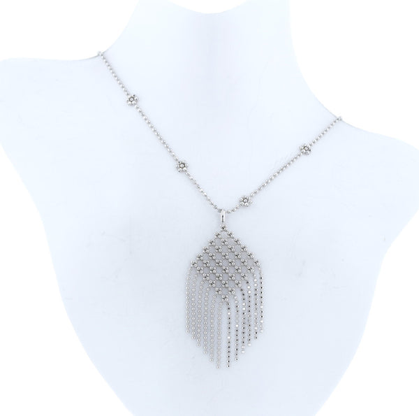 ティファニー フラワー チェーン シャンデリア フリンジ K18WG ホワイトゴールド ネックレス  TIFFANY&Co. 中古