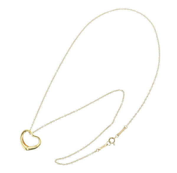 ティファニー K18YG イエローゴールド オープンハート ネックレス レディース TIFFANY&Co. 中古