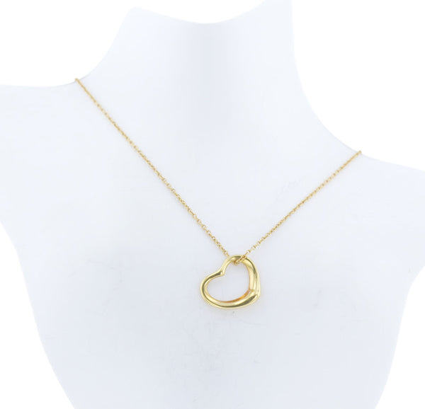 ティファニー K18YG イエローゴールド オープンハート ネックレス レディース TIFFANY&Co. 中古