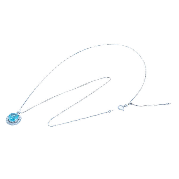 Pt900 プラチナ Pt850 プラチナ パライバトルマリン1.92ct ダイヤ0.53ct ネックレス レディース 【中古】
