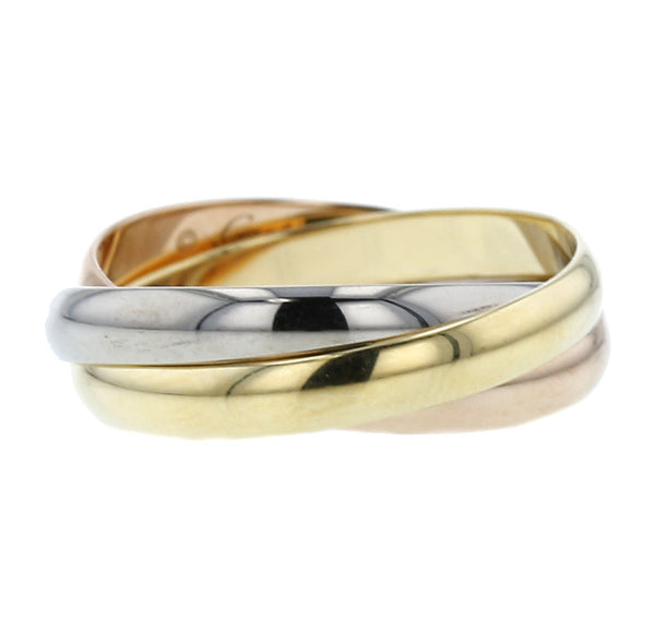 カルティエ K18YG イエローゴールド K18PG ピンクゴールド K18WG ホワイトゴールド トリニティ リング 指輪 レディース CARTIER 10号 中古