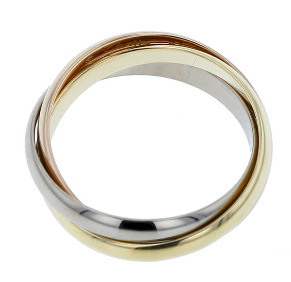 カルティエ K18YG イエローゴールド K18PG ピンクゴールド K18WG ホワイトゴールド トリニティ リング 指輪 レディース CARTIER 10号 中古