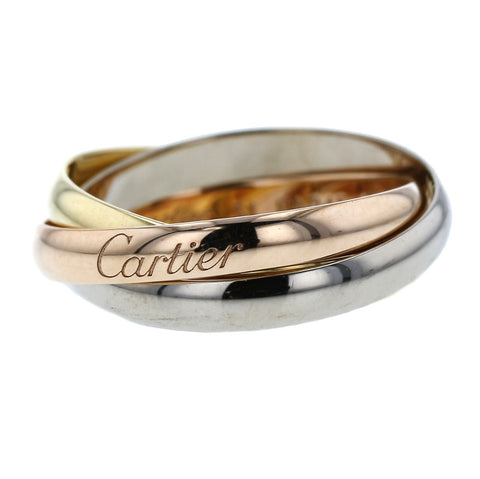 カルティエ K18YG イエローゴールド K18PG ピンクゴールド K18WG ホワイトゴールド トリニティ リング 指輪 レディース CARTIER 10号 中古