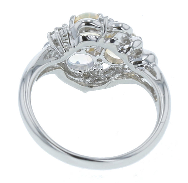 Pt900 プラチナ ウォーターオパール1.33ct ダイヤ0.07ct リング 指輪  12号 中古
