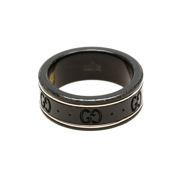 グッチ  ブラック メタル アイコン リング 指輪 レディース GUCCI 11号 【中古】