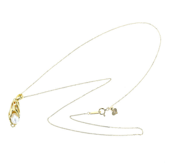 K18YG イエローゴールド 淡水パール ネックレス レディース 中古