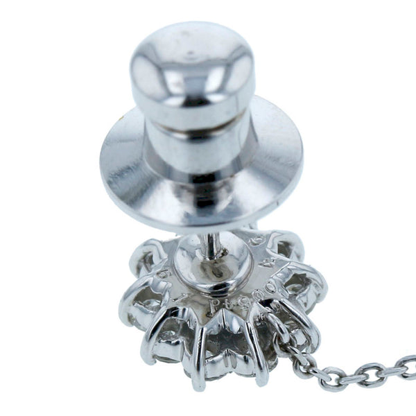 Pt900 プラチナ サファイア0.61ct ダイヤ0.46ct ピン ブローチ レディース 中古