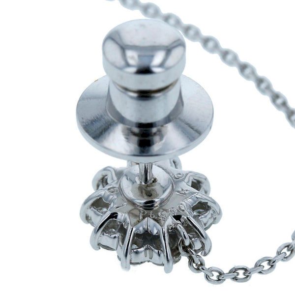 Pt900 プラチナ サファイア0.61ct ダイヤ0.46ct ピン ブローチ レディース 中古
