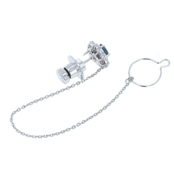 Pt900 プラチナ サファイア0.61ct ダイヤ0.46ct ピン ブローチ レディース 中古