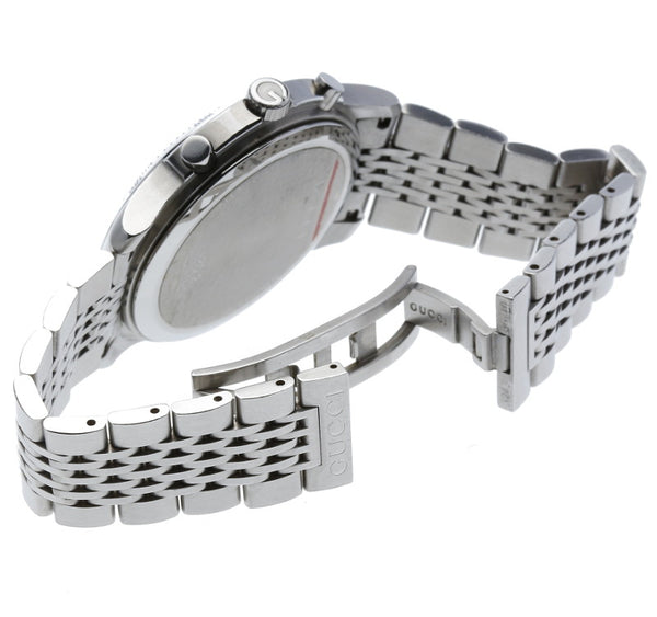 グッチ Gタイムレスクロノ 126.2 シルバー ステンレススチール 腕時計 メンズ GUCCI クオーツ ブラック文字盤 【中古】