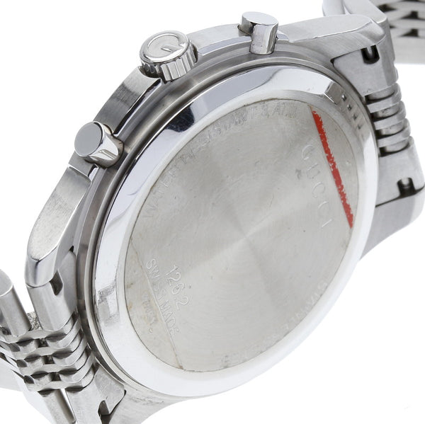 グッチ Gタイムレスクロノ 126.2 シルバー ステンレススチール 腕時計 メンズ GUCCI クオーツ ブラック文字盤 【中古】