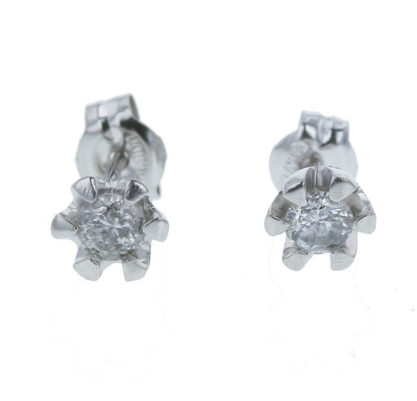 Pt900 プラチナ ダイヤ0.1ct×２ ピアス レディース 中古