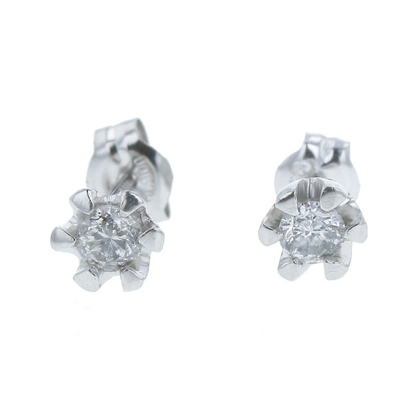 Pt900 プラチナ ダイヤ0.1ct×２ ピアス レディース 中古
