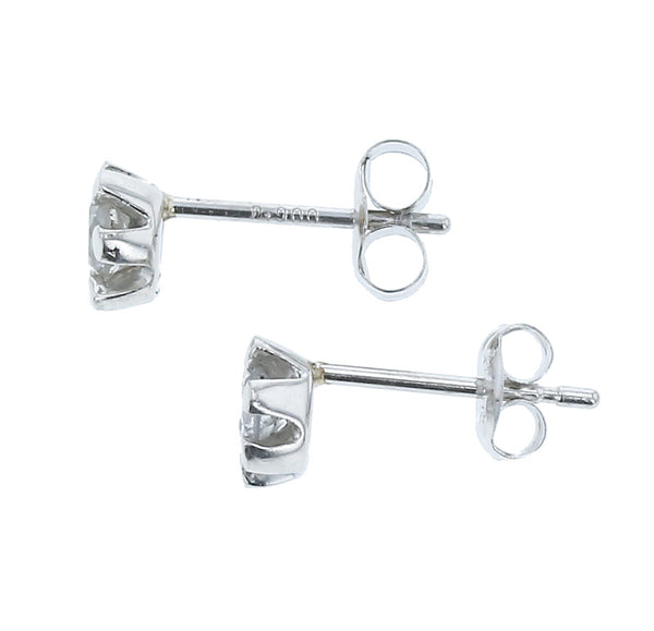 Pt900 プラチナ ダイヤ0.1ct×２ ピアス レディース 中古