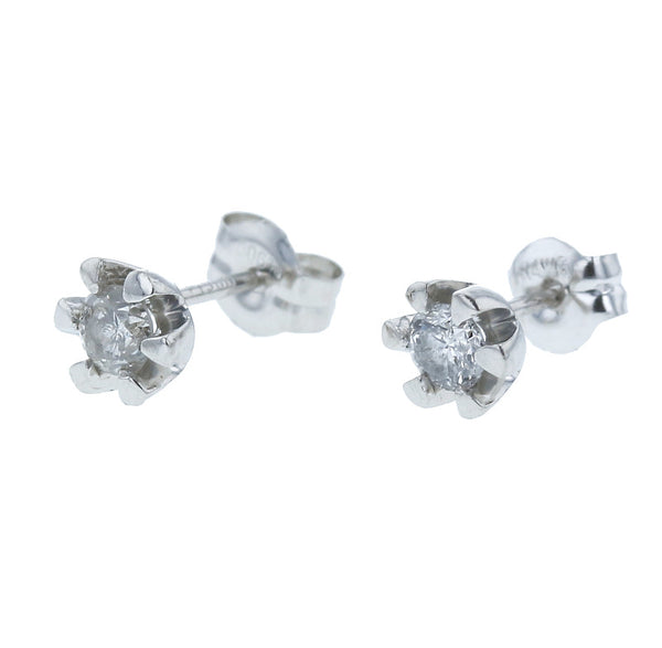 Pt900 プラチナ ダイヤ0.1ct×２ ピアス レディース 中古