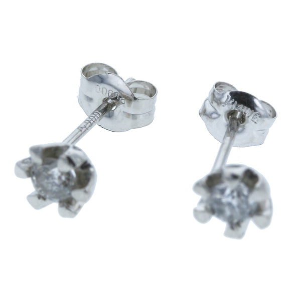 Pt900 プラチナ ダイヤ0.1ct×２ ピアス レディース 中古