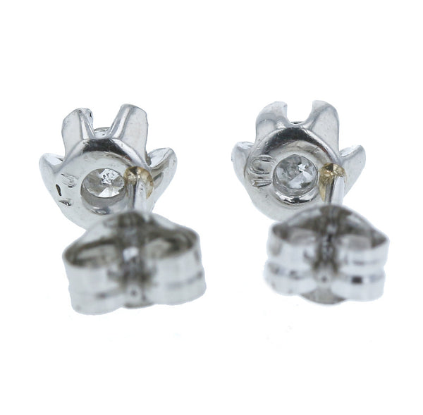 Pt900 プラチナ ダイヤ0.1ct×２ ピアス レディース 中古