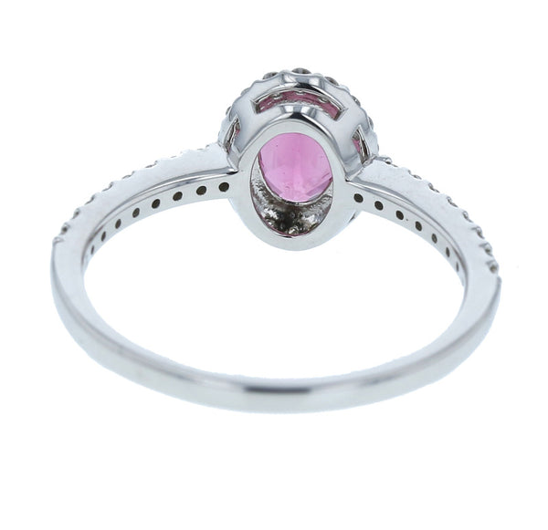 Pt900 プラチナ ピンクトルマリン0.86ct ダイヤ0.26ct リング 指輪  13号 中古