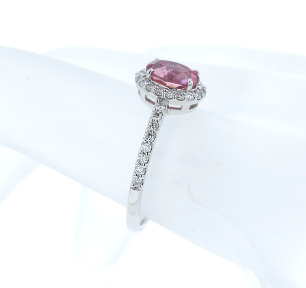 Pt900 プラチナ ピンクトルマリン0.86ct ダイヤ0.26ct リング 指輪  13号 中古