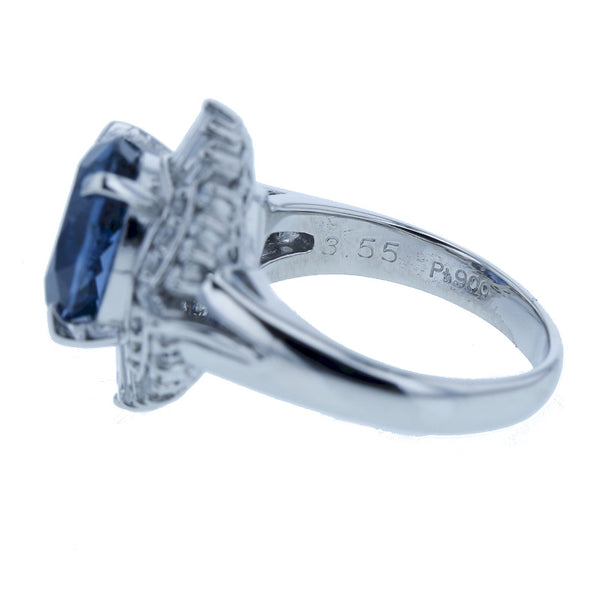 Pt900 プラチナ タンザナイト3.55ct ダイヤ0.56ct リング 指輪 レディース 中古