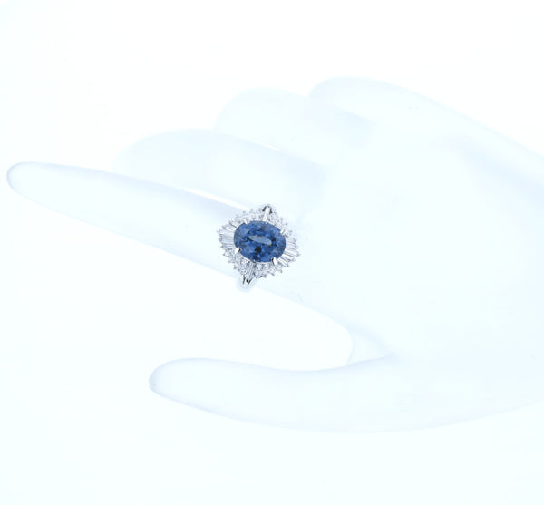 Pt900 プラチナ タンザナイト3.55ct ダイヤ0.56ct リング 指輪 レディース 中古