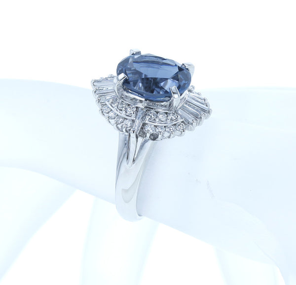 Pt900 プラチナ タンザナイト3.55ct ダイヤ0.56ct リング 指輪 レディース 中古