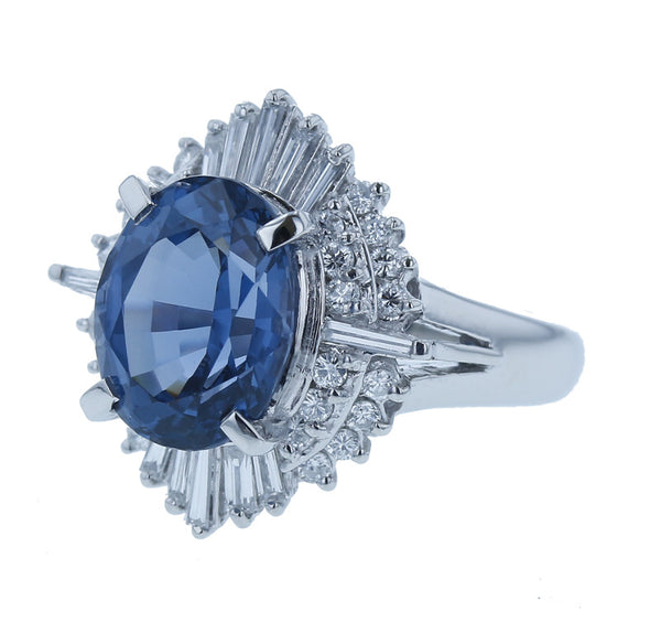 Pt900 プラチナ タンザナイト3.55ct ダイヤ0.56ct リング 指輪 レディース 中古