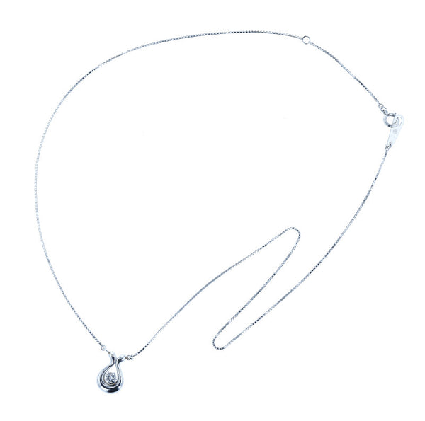 Pt900 プラチナ Pt850 プラチナ ダイヤ0.10ct ネックレス レディース 中古