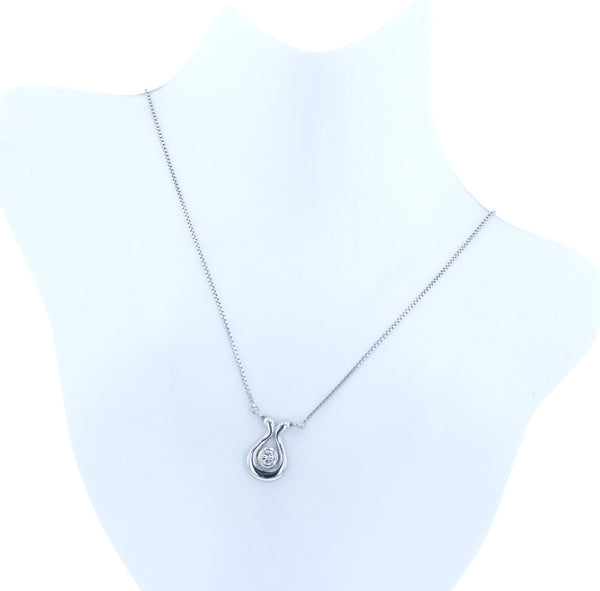 Pt900 プラチナ Pt850 プラチナ ダイヤ0.10ct ネックレス レディース 中古