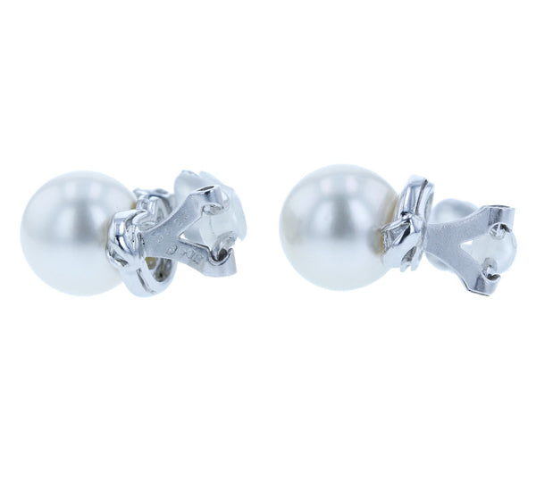 Pt900 プラチナ シロチョウパール10.5mm ダイヤ0.28ct イヤリング  中古