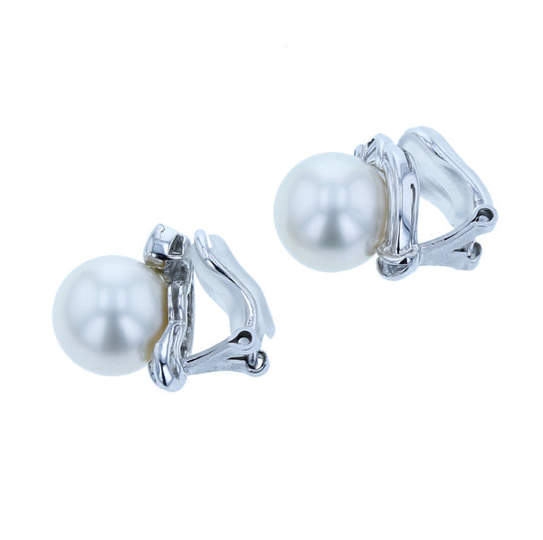 Pt900 プラチナ シロチョウパール10.5mm ダイヤ0.28ct イヤリング  中古