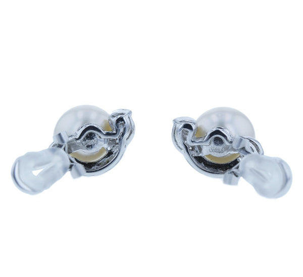 Pt900 プラチナ シロチョウパール10.5mm ダイヤ0.28ct イヤリング  中古