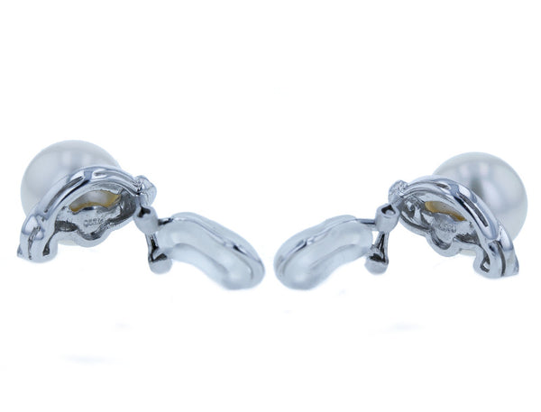 Pt900 プラチナ シロチョウパール10.5mm ダイヤ0.28ct イヤリング  中古