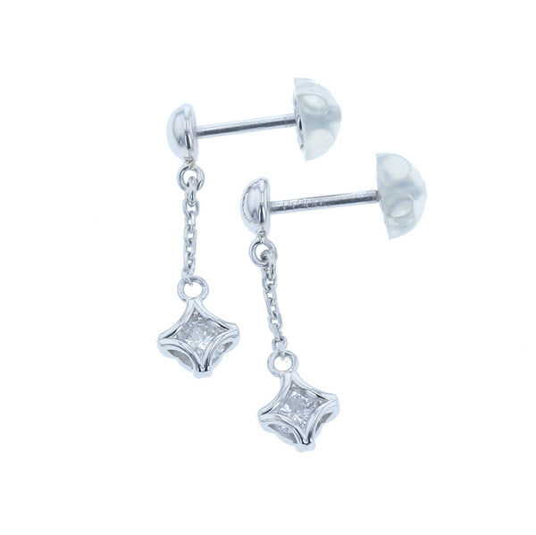 Pt900 プラチナ ダイヤ0.095ct ダイヤ0.094ct ピアス レディース 【中古】