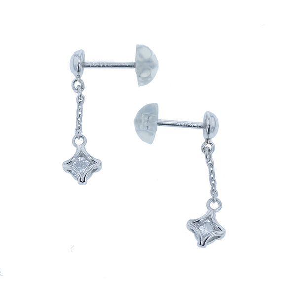 Pt900 プラチナ ダイヤ0.095ct ダイヤ0.094ct ピアス レディース 【中古】