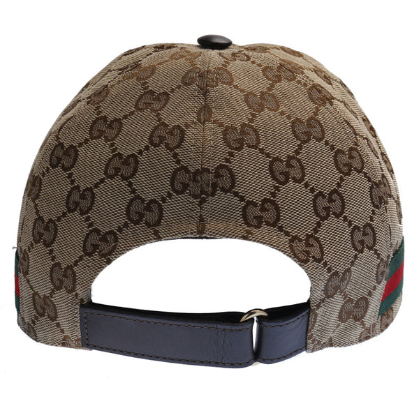 グッチ シェリーライン GGキャンパス 200035・539517 ブラウン キャンバス キャップ ユニセックス GUCCI 中古