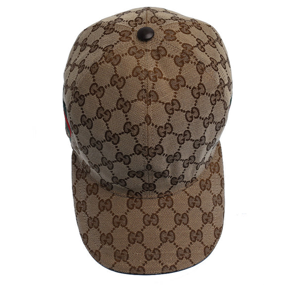 グッチ シェリーライン GGキャンパス 200035・539517 ブラウン キャンバス キャップ ユニセックス GUCCI 中古