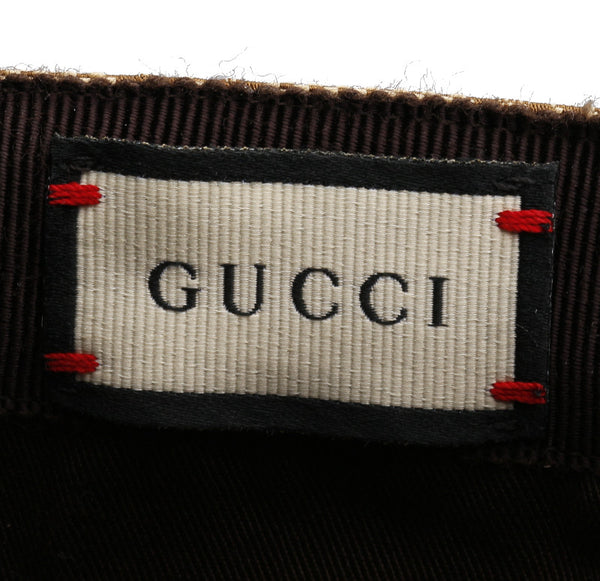 グッチ シェリーライン GGキャンパス 200035・539517 ブラウン キャンバス キャップ ユニセックス GUCCI 中古